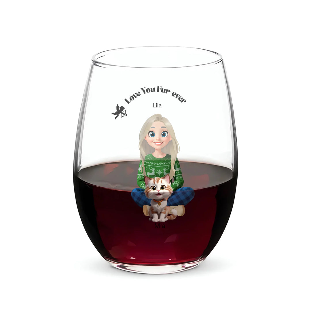 Wine Glass Fur Mom