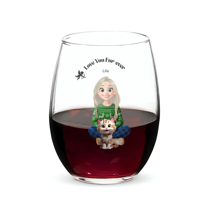 Wine Glass Fur Mom