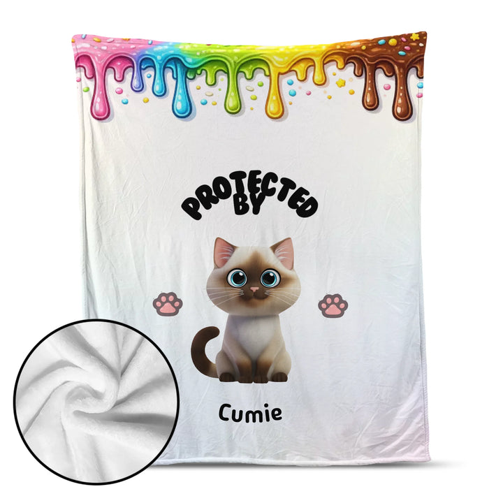 Sherpa Blanket | Protected by Cat | PAWNI