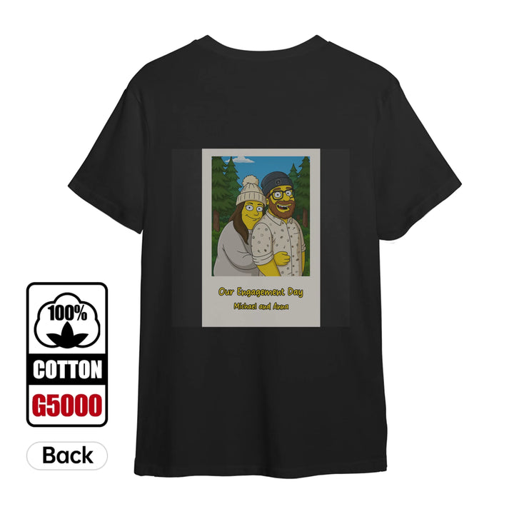 T-shirt back side print | Couples | PAWNI