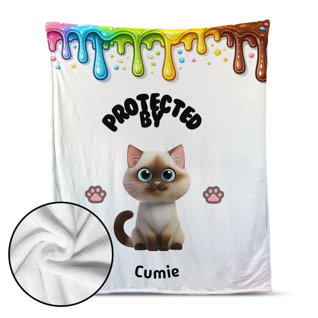 Sherpa Blanket | Protected by Cat | PAWNI