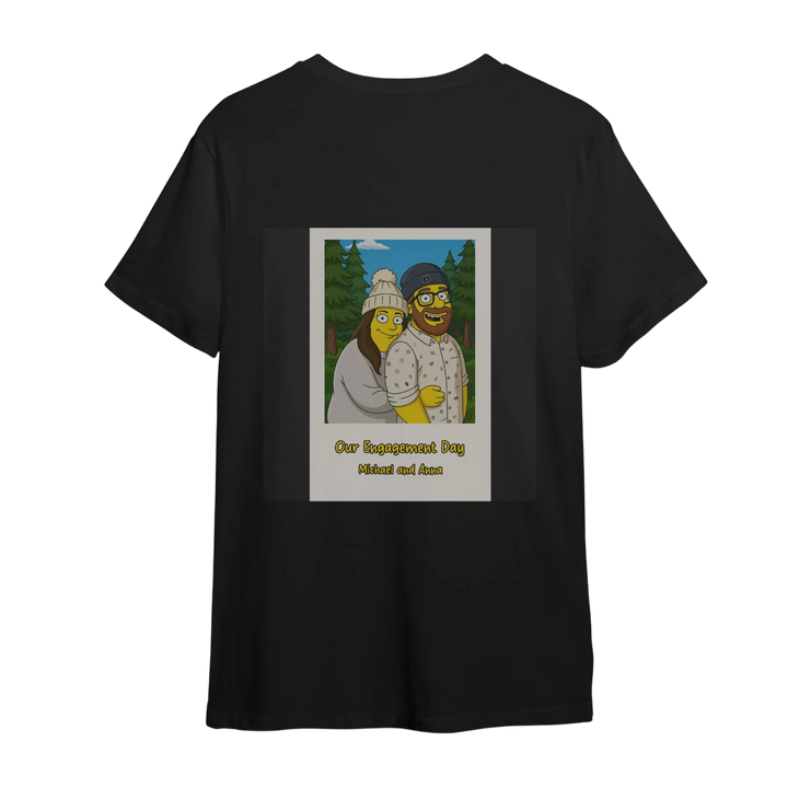 T-shirt back side print | Couples | PAWNI