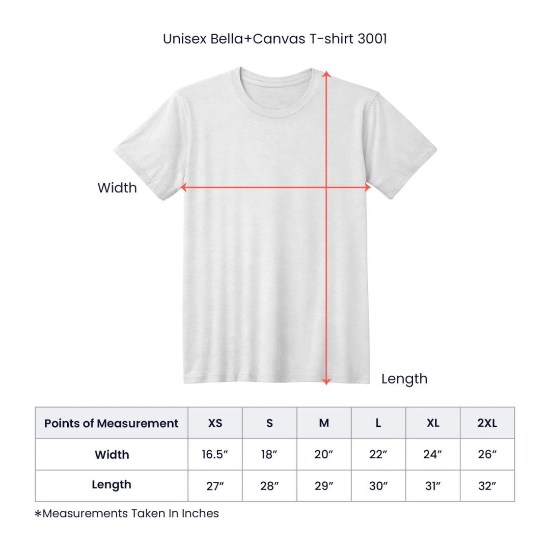 T-shirt Size Chart White